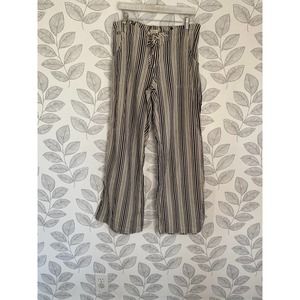 Just Living Blue and Cream Striped Linen Pants, Size L